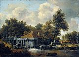Meindert Hobbema Canvas Paintings - A Water Mill